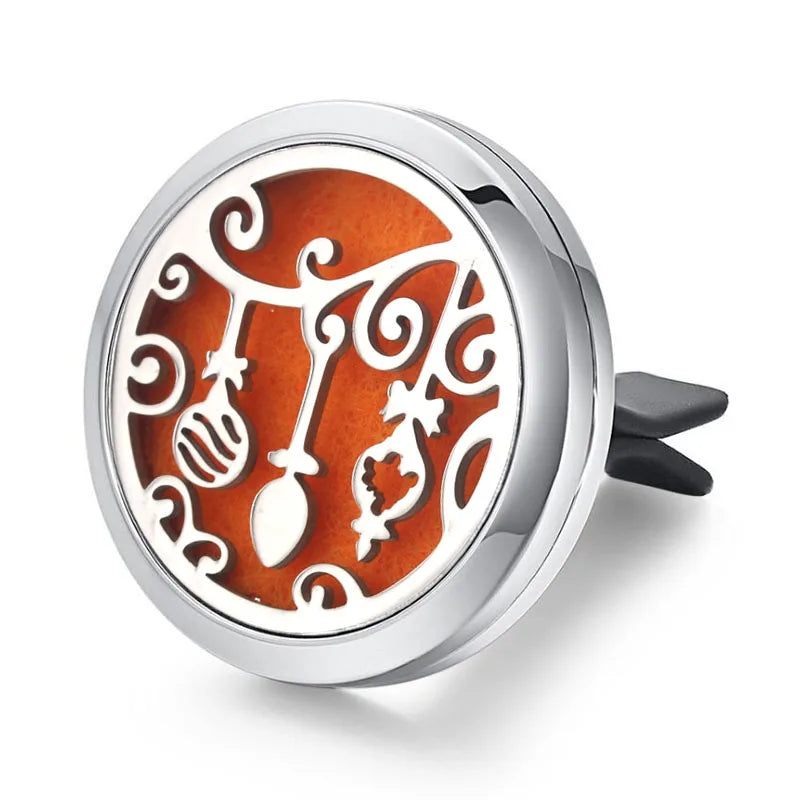 Aromatherapy Jewelry Locket Pendant Car Air Freshener Vent Clip Aroma Perfume Oils Locket Essential Oil Diffuser Car Clip