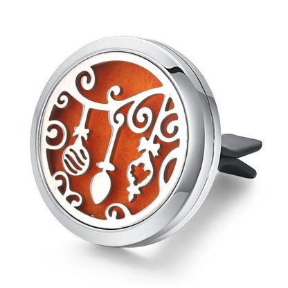 Aromatherapy Jewelry Locket Pendant Car Air Freshener Vent Clip Aroma Perfume Oils Locket Essential Oil Diffuser Car Clip