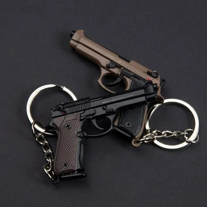 Alloy 1:4 92F Pistol Portable Toy Gun Model Detachable Keychain Fidget Toy for Boy Collection Adults Christmas Xmas Gift
