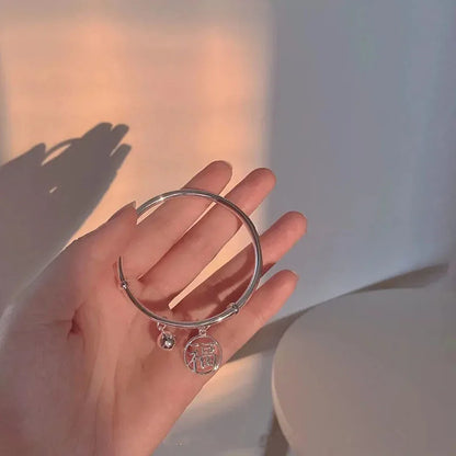 New simple bow bell opening adjustable girlfriends bracelet