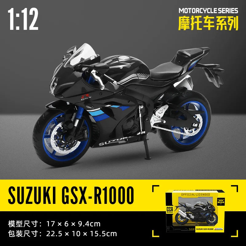 MSZ CCA 1:12 BMW R1250GS S1000R with base alloy die-cast car motorcycle model, toy gift giving, die-cast static motorcycle model