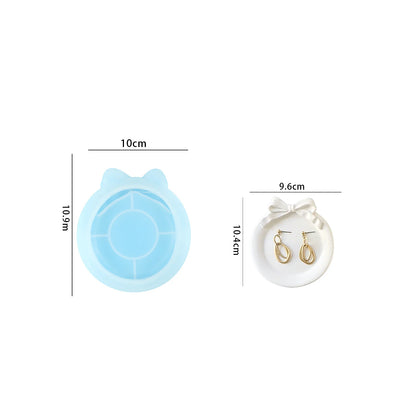 DIY Bow Bubble Tray Coaster Silicone Mold Plaster Epoxy Concrete Cement Mould Handicrafts Gift Jewelry Storage Tray Home Decor