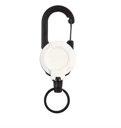 1pcs Heavy Duty Retractable Pull Badges ID Reel Carabiner Key Chain Steel Wire Rope Buckle Key Holder Outdoor Keychain Tools