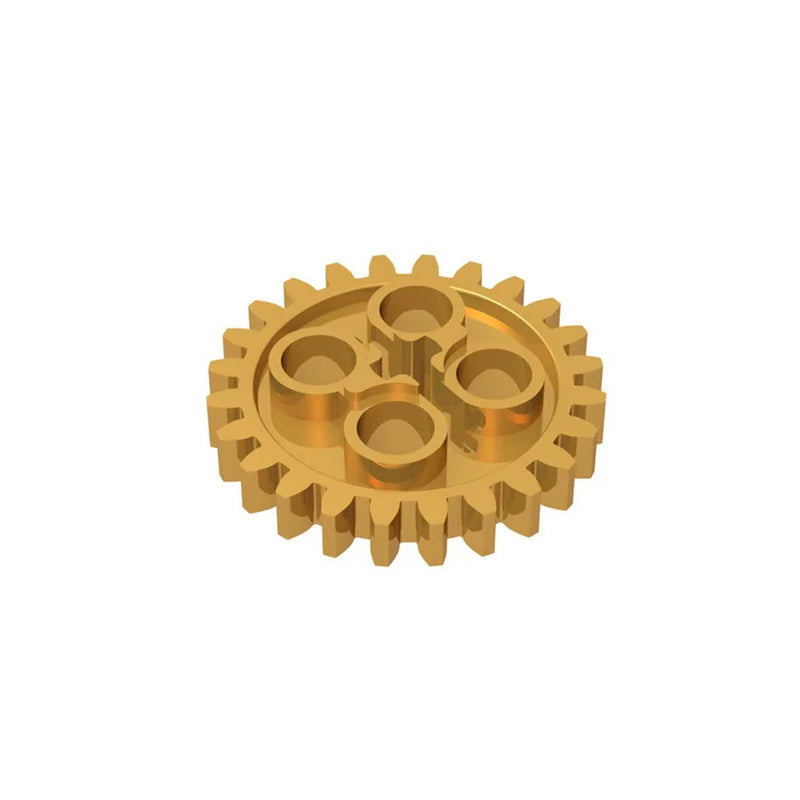 Gobricks 10PCS Gear 24 Tooth 2nd Version - 1 Axle Holecompatible with 3648 24505 pieces of Children's MOC Brick Education Toys
