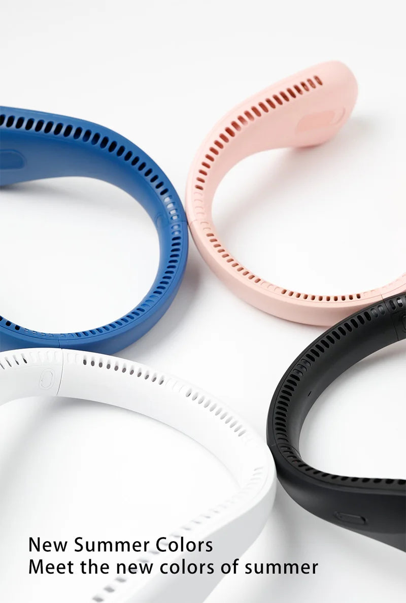 Xiaomi Bladeless Neck Fan Hands-Free USB Rechargeable Portable Cooler Silent Safe Outdoor Travel Sports 3 Speeds for Kids Adults