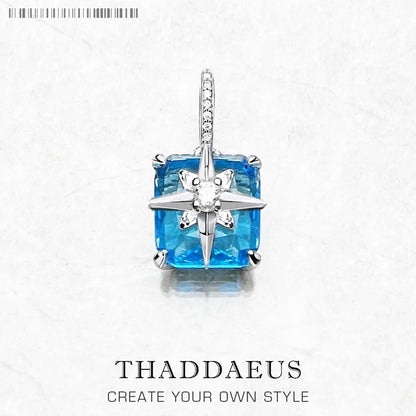 Star Blue Stone Pendant Europe Accessories Brand New Fashion Jewelry Trendy Gift for Women
