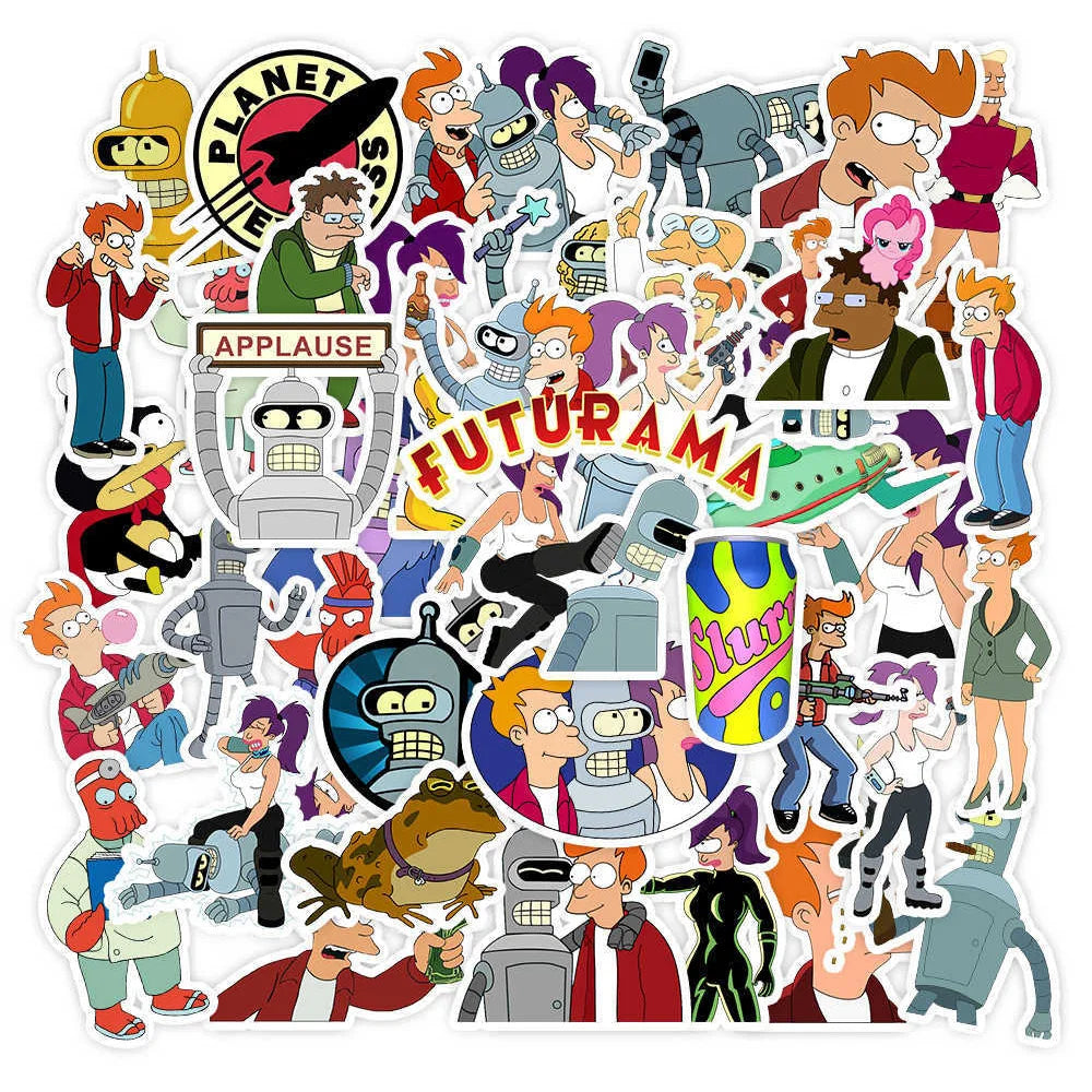 10/30/50pcs American Animation Futurama Stickers Cool Anime Cartoon Graffiti Sticker Decal for Kids Toy Phone Suitcase Scrapbook