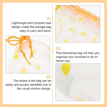 100PCS Storage Bags Waterproof EVA Drawstring Large Capacity Clothes Shoes Organizer Portable Daisy Makeup Toiletry Storage Bags
