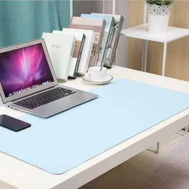 Premium PU Leather Desk Mat Waterproof Office Keyboard Protector with Non-Slip Gaming Mouse Pad Area, Large Workstation Surface