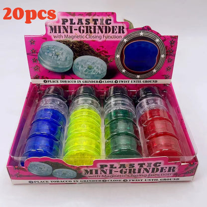 40/60mm Plastic Herb Grinder 3-layer Manual Spice Salt Mill Pepper Mortar Pestle Tobacco Raw Grass Grinder Cigarette Smoke Tool