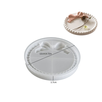 DIY Bow Bubble Tray Coaster Silicone Mold Plaster Epoxy Concrete Cement Mould Handicrafts Gift Jewelry Storage Tray Home Decor