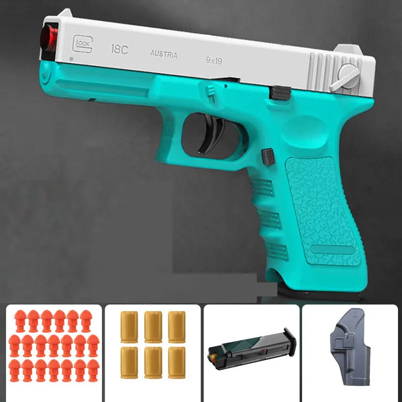 Black M1911 Colt Toy Gunman Gun, Soft Bullet Shell, Catapult Blaster, Manual Air Gun Launcher, Boys Shooting Game 14+y