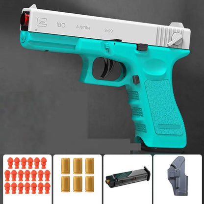 Black M1911 Colt Toy Gunman Gun, Soft Bullet Shell, Catapult Blaster, Manual Air Gun Launcher, Boys Shooting Game 14+y