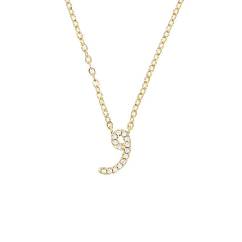 Total 31 Different Shape Arabic Letter Pendant Necklaces for Women Paved Green White Cz and Turquoise Gold Color Fashion Jewelry