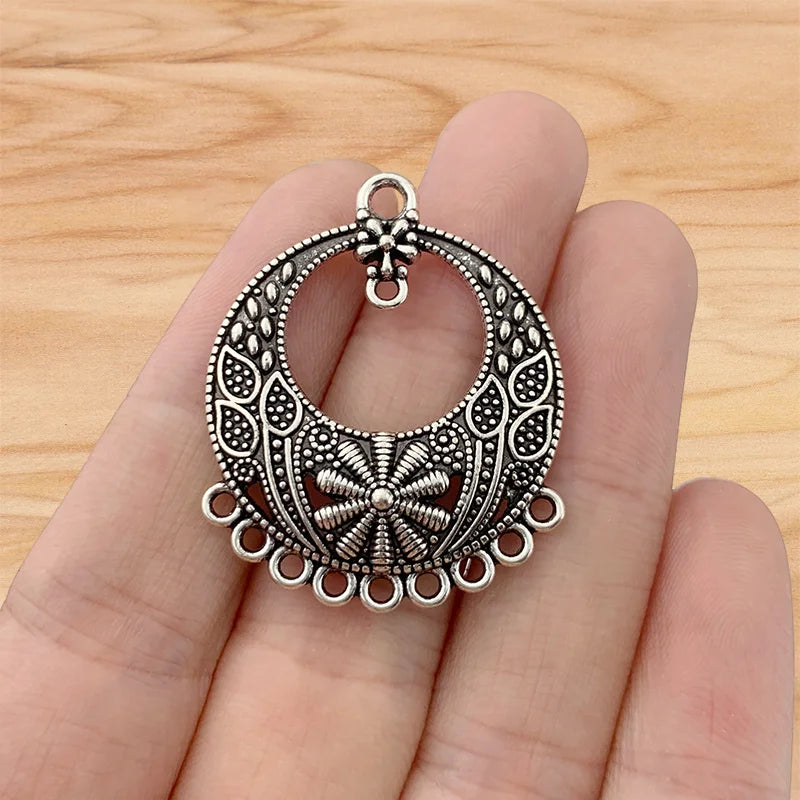 10 Pieces Tibetan Silver Bohemia Boho Water Drop Chandelier Multi Strand Connector Charms Pendants for Earrings Jewellery Making