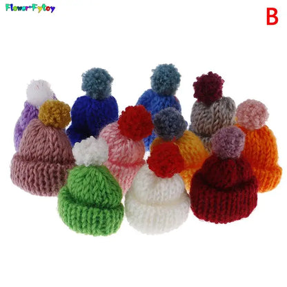 5PCS/lot Mini Handmade Small Knitting Hat For DIY Dolls Decoration Phone Case Decoration 3.5CM