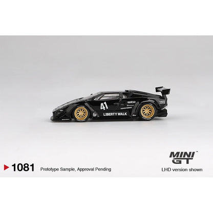PreSale MINIGT 1081 1:64 LBWK Lamborghini Countach LB WORKS Black Diecast Car Model Collection Toys