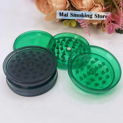 40/60mm Plastic Herb Grinder 3-layer Manual Spice Salt Mill Pepper Mortar Pestle Tobacco Raw Grass Grinder Cigarette Smoke Tool