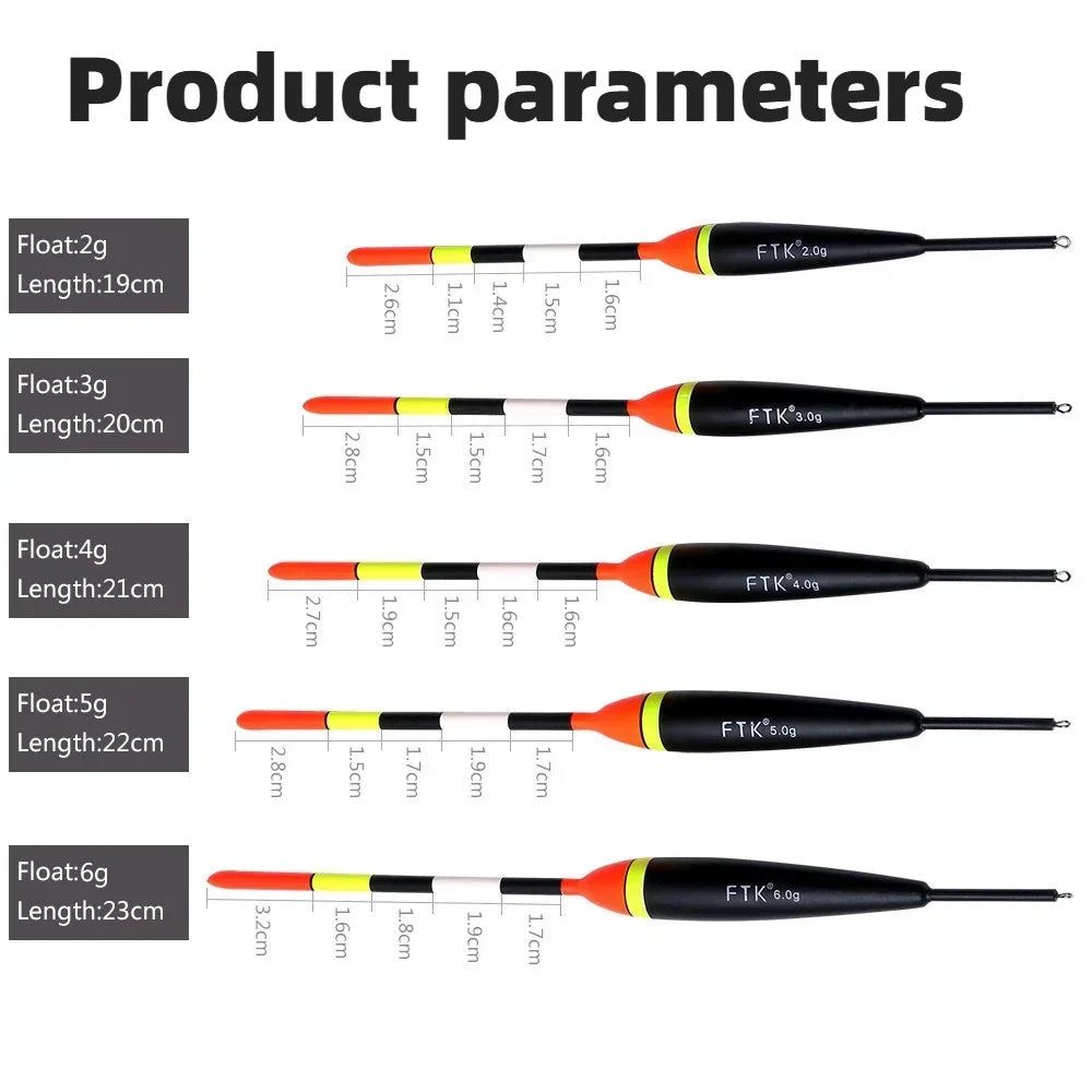 2g-5g Fishing Float Set 5pcs Barguzinsky Professional Vertical Buoy Accessories Fishing Float Pesca
