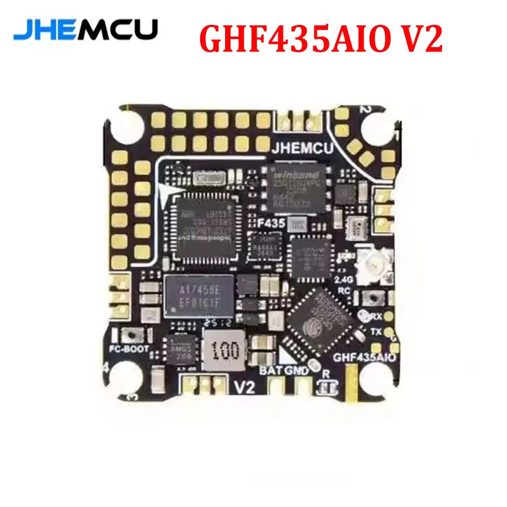 JHEMCU GHF435AIO V2 20A Flight Controller 2-4S with OSD Baro Blackbox Built-in ELRS 2.4G Receiver for RC FPV Freestyle Drone