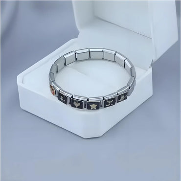 2025 Dark Style Halloween Black Owl Star Moon Bat Ghost Billiards Charm Italian Links Fit 9mm Bracelet DIY Jewelry for Couples