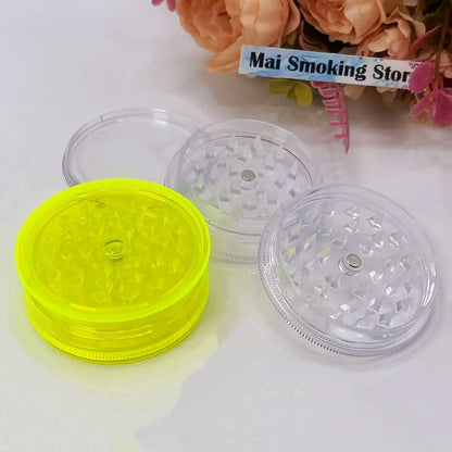 40/60mm Plastic Herb Grinder 3-layer Manual Spice Salt Mill Pepper Mortar Pestle Tobacco Raw Grass Grinder Cigarette Smoke Tool