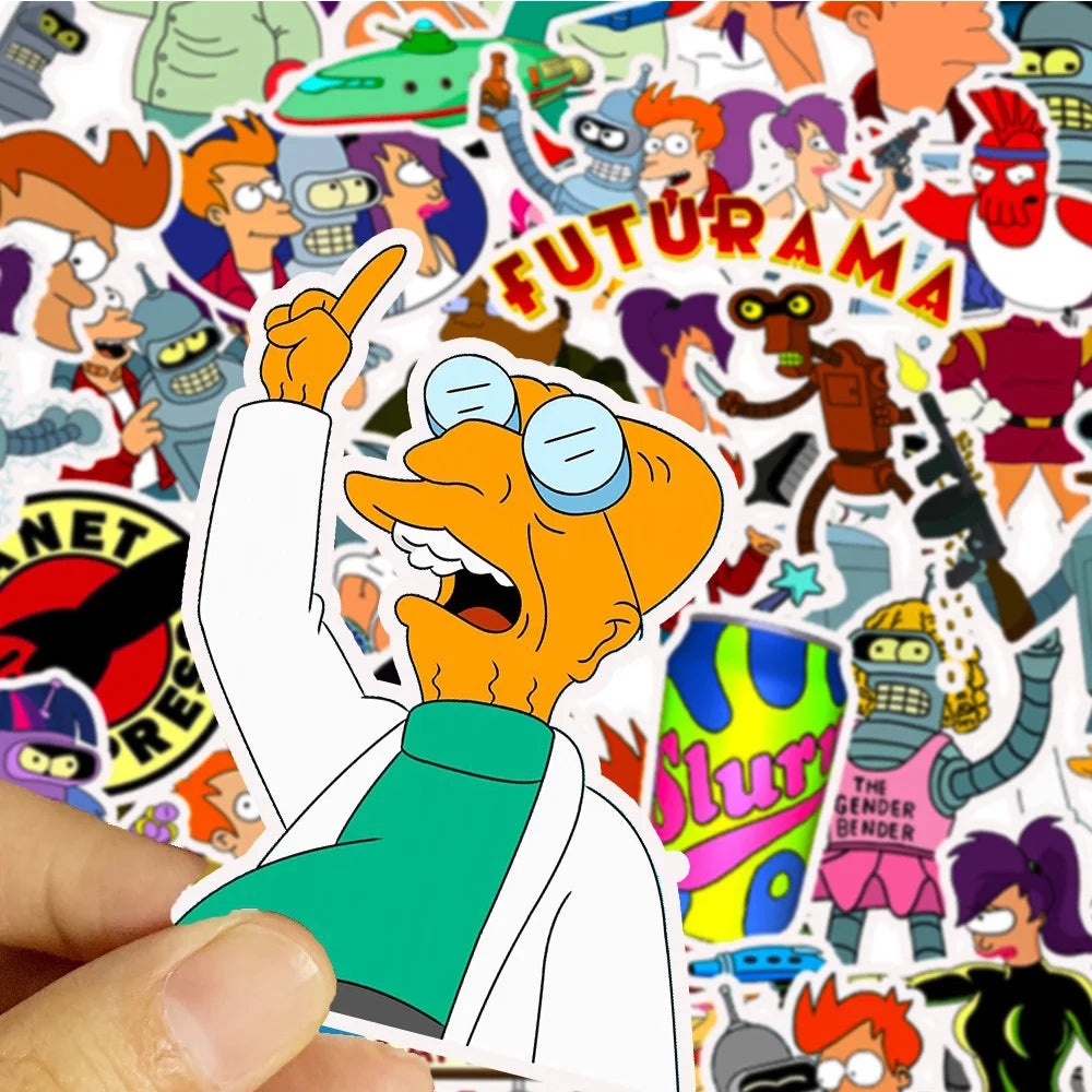 10/30/50pcs American Animation Futurama Stickers Cool Anime Cartoon Graffiti Sticker Decal for Kids Toy Phone Suitcase Scrapbook