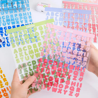 2Style 8Pcs/pack vibrant letters waterproof PET cut film handbook stickers English handbook material painting creative stickers