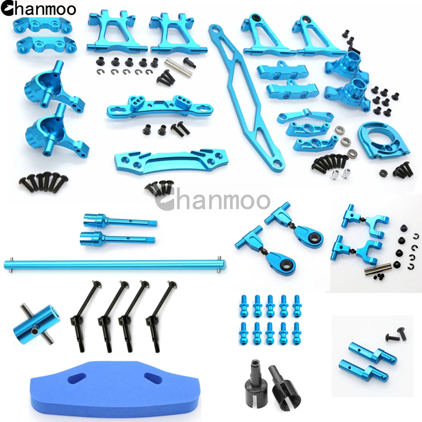 TT-02 Modification Accessory Kit Metal Swing Arm Steering Cup CVD Bumper Motor Base for 1/10 RC Car Tamiya TT02 Upgrade Parts