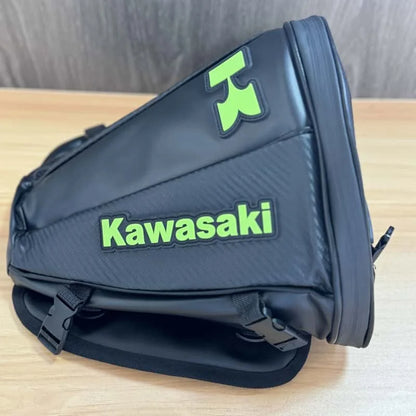 Kawasaki Waterproof Motorcycle Tail Bag Sports Luggage Saddle Back Bag Electric Bicycle Motorcycle Scooter Side Back Safety Bag