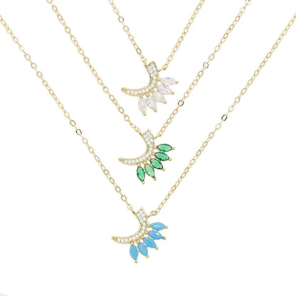 Total 31 Different Shape Arabic Letter Pendant Necklaces for Women Paved Green White Cz and Turquoise Gold Color Fashion Jewelry