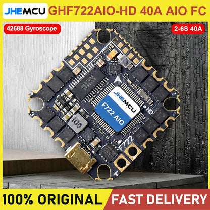 JHEMCU GHF722AIO-HD 40A AIO Flight Control ESC All-in-One 2-6S  For FPV Freestyle CinewhoopFPV Racing Traversing Machine