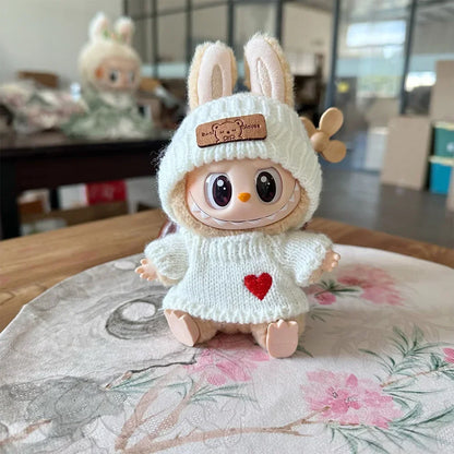 Labubu 3.0 Big into Energy Series Clothes  Labubu Bear Sweater Flanged hat Set Combining fashion & cuteness Labubu Ropa[no doll]