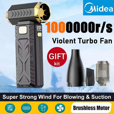 Midea Violent Fan 1000000RPM 2in1 Super Powerful Air Blower Vacuum Blowing Suction For Dust Cleaner Brushless Turbo Strong Wind