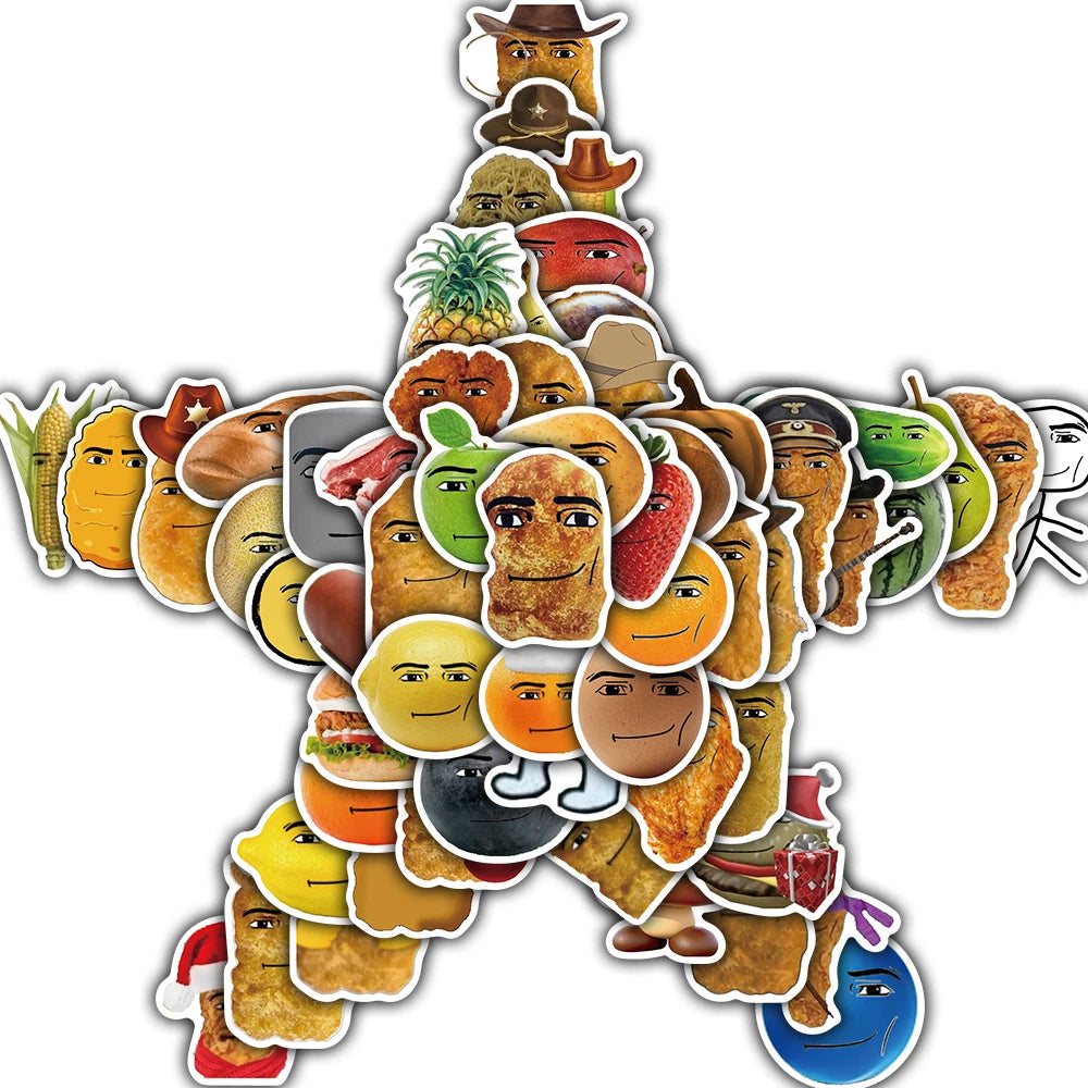 58PCS Robloxs Face Winning Smile Chicken Nugget Meme Stickers Aesthetic Phone Laptop Motorcycle Phone Gifts Wall Sticker