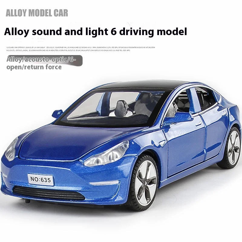 1:32 Model 3 Model X Alloy Diecast Metal Model Car Sound & Light Mini GT Miniature Collections Decorative Ornaments Gifts Friend