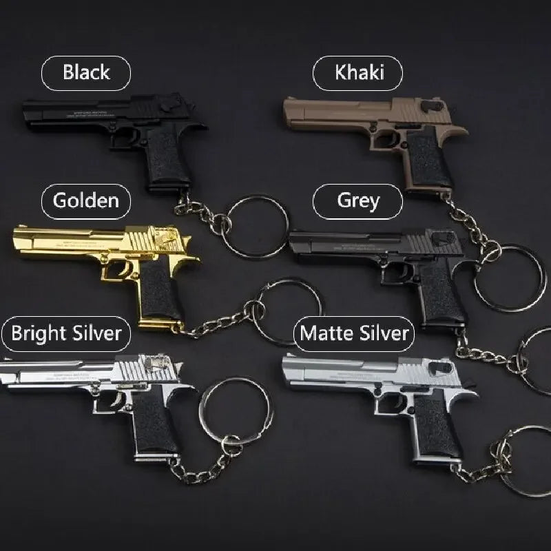 Desert Eagle Keychain Pendant 1:4 Size Proportional Model Detachable High Quality Alloy Keychain Ornament Holiday Birthday Gift
