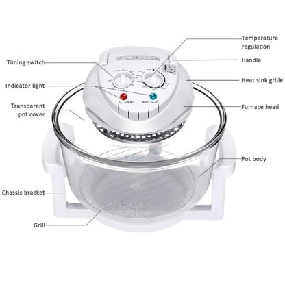 12L Air Fryer Oil-free Electric Fryers Visible Household Automatic Oven Deep Fryer Multifunctional Cooker French Fries Pan 220V