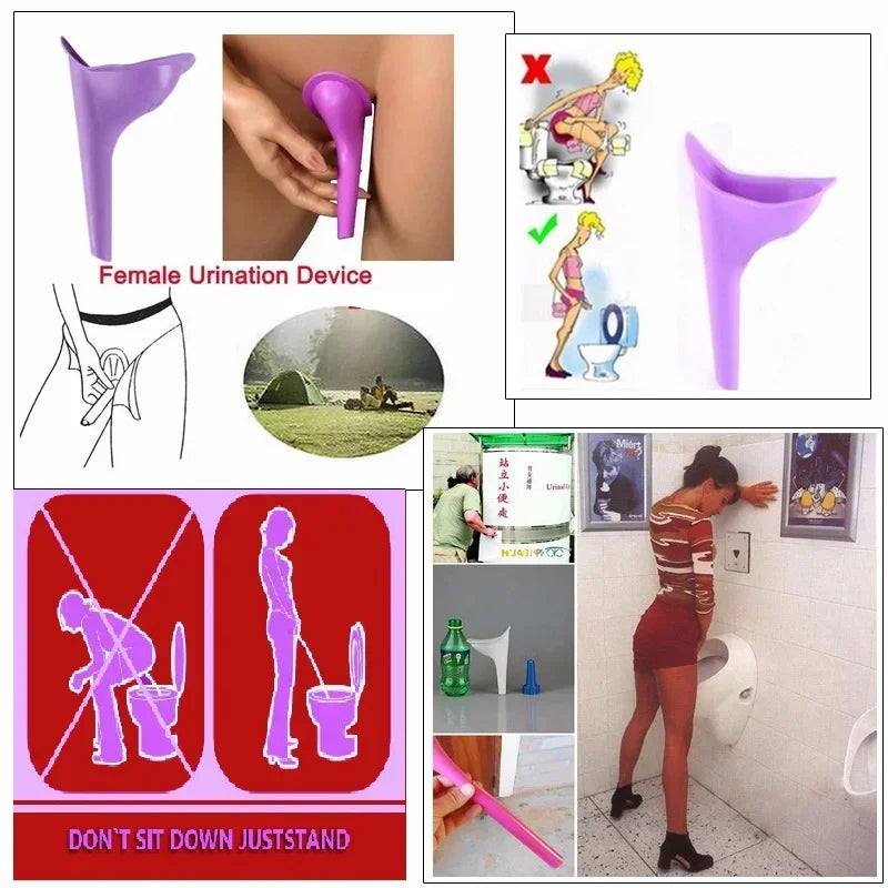 Portable Silicone Women Urinal Outdoor Female Urinal  Funnel Stand Up Pee Urination Device Travel Camping travel toilet