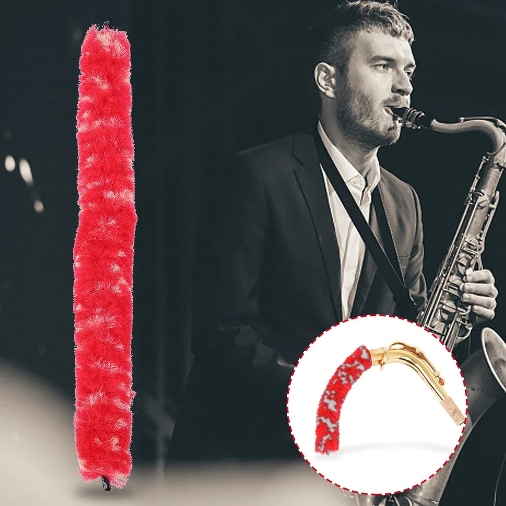 Saxophone Cleaning Brush Soft Saxophone Mouth Tube Cleaning Brush Cleaning and Care Flute Cleaning Brush for Sax Neck Mouth