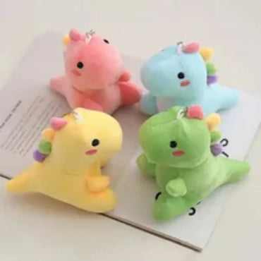 12CM Plush Dinosaur Cartoon Animal Toy Dinosaur Baby Keyring Handbag Pendant Children's Gift Creative Plush Toy Ornaments