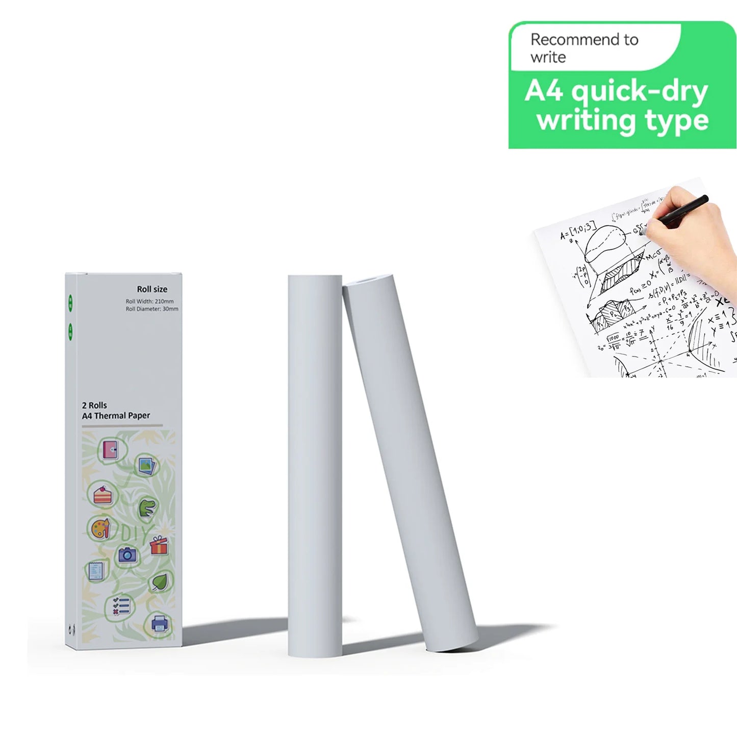 6 Rolls A4 Quick-dry Thermal Paper for mini printer thicker brighter and the font is clearer to make the printing quality better