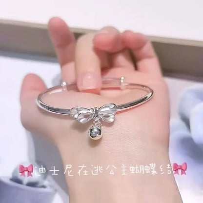 New simple bow bell opening adjustable girlfriends bracelet