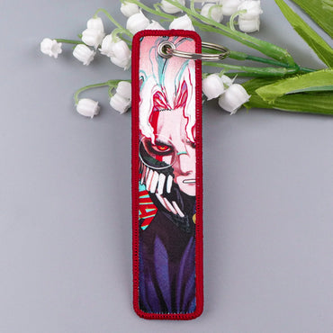 Cartoon Anime Embroidery Key Fobs Manga Key Tags Keychain for Motorcycle Cars Key Holder Pendant Jewelry Chaveiro Friends Gift