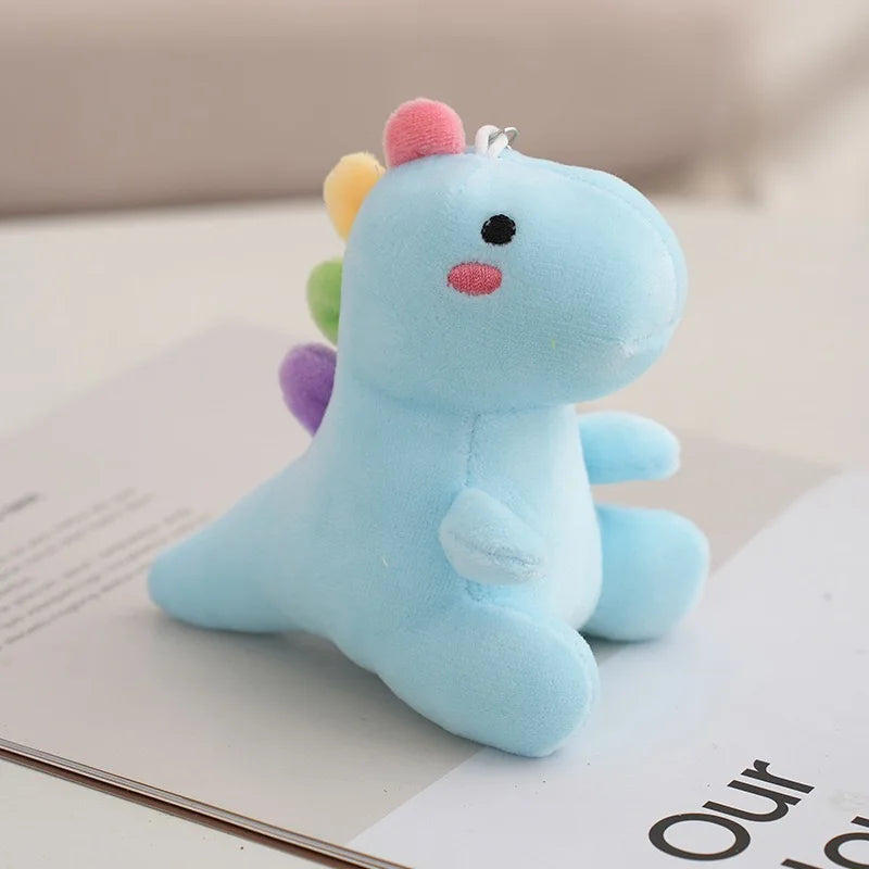 12CM Plush Dinosaur Cartoon Animal Toy Dinosaur Baby Keyring Handbag Pendant Children's Gift Creative Plush Toy Ornaments