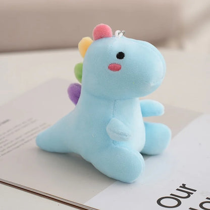 12CM Plush Dinosaur Cartoon Animal Toy Dinosaur Baby Keyring Handbag Pendant Children's Gift Creative Plush Toy Ornaments
