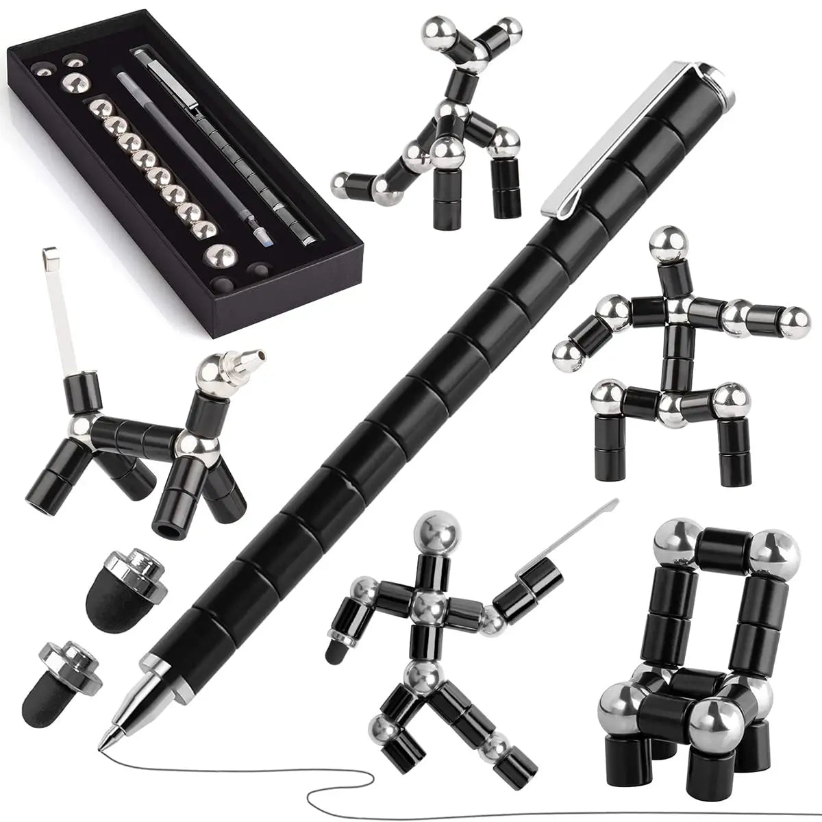 Magnetic Fidget Pen DIY Magnet Fidgi Pen Multifunctional Deformable Magnet Writing Ballpoint Toy Pen, Best Gift for Friends