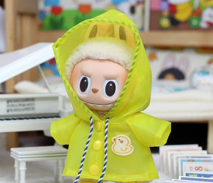 17cm Labubu Raincoat Doll Clothes Heartbeat Macaron Outfits Labubu Doll Clothing Accessories Game Toys