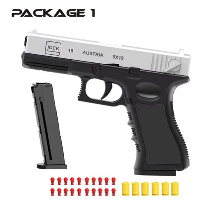 Black M1911 Colt Toy Gunman Gun, Soft Bullet Shell, Catapult Blaster, Manual Air Gun Launcher, Boys Shooting Game 14+y