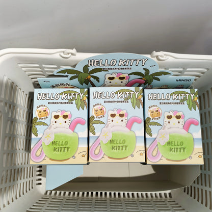Sanrio Hellokitty Summer Black Skin Series Blind Box Sun-Sensitive Color-Changing Aroma Charm Pendant Trendy Toy Gift